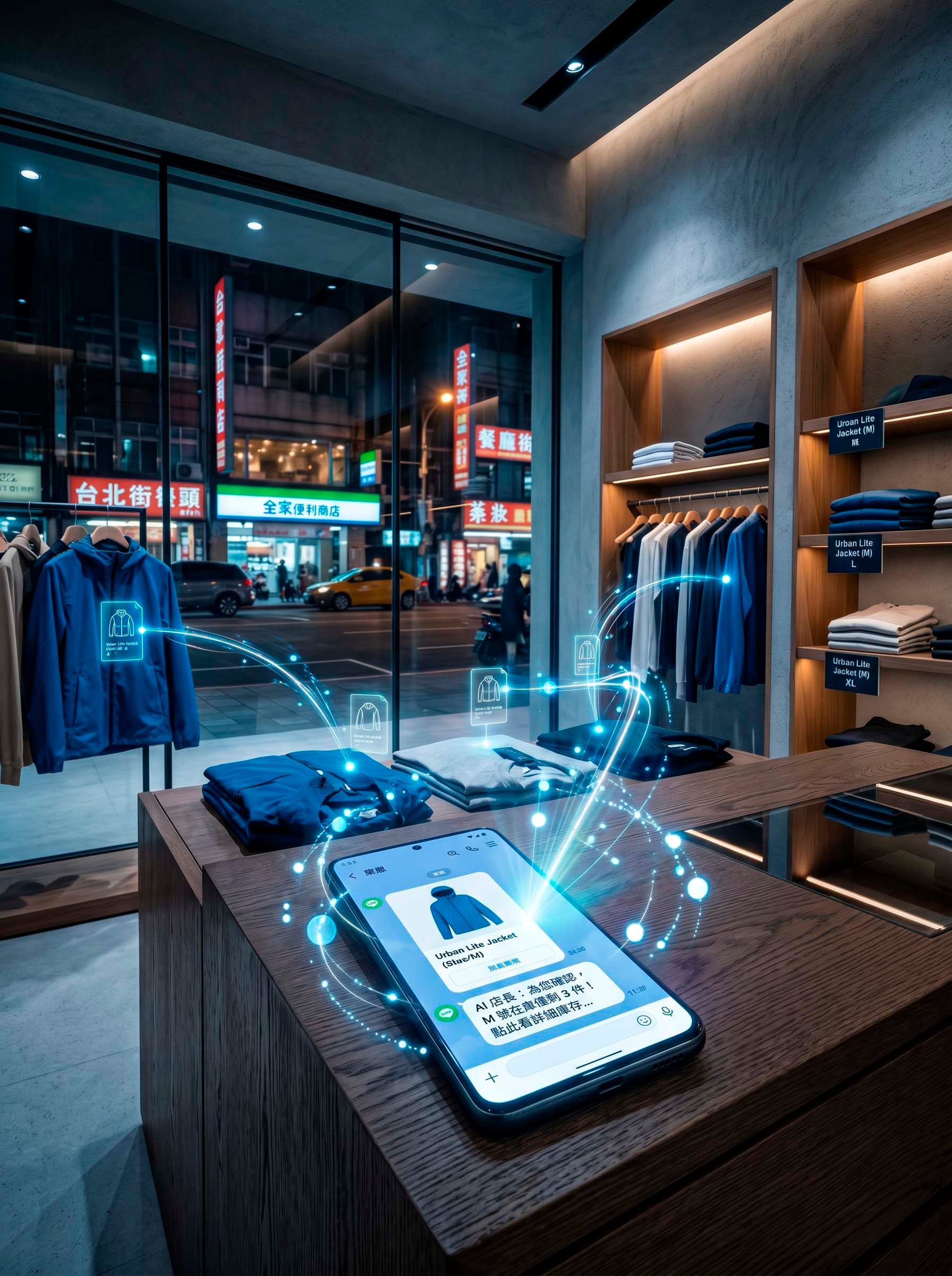 AI 智能店長 零售品牌商 - 24 小時處理庫存詢問、出貨進度與退換貨說明，打造永不關門的...